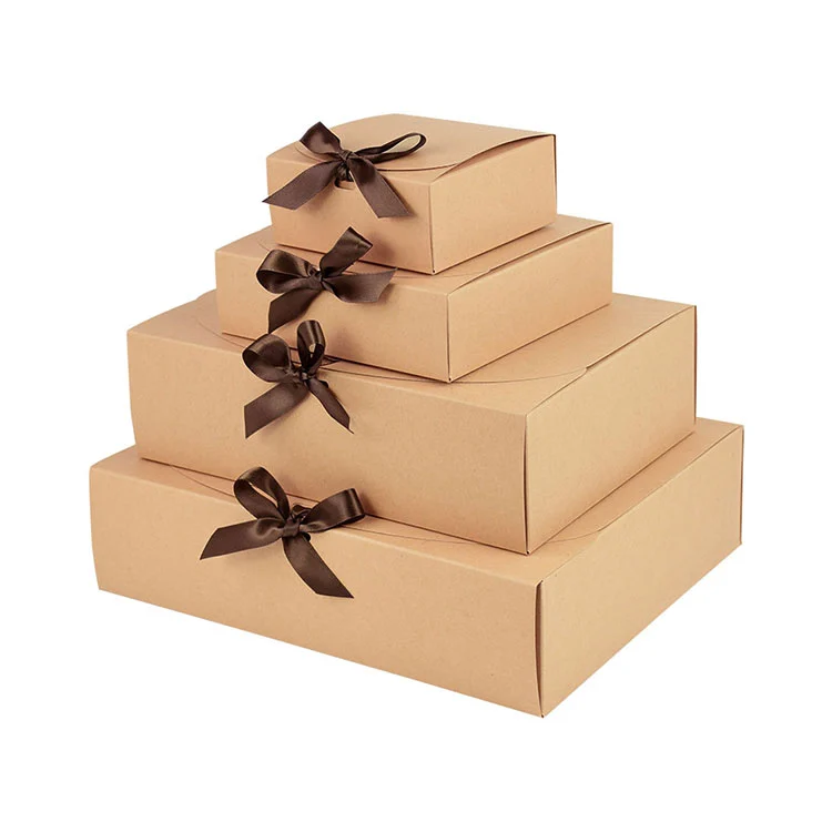 बो रिबन के साथ DIY लोगो उपहार बॉक्स